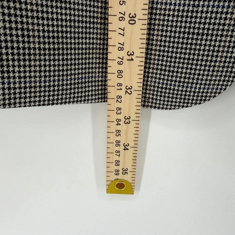 Jos. A. Bank Sport Coat Mens 44R Gray Silk Wool Houndstooth Windowpane Blazer